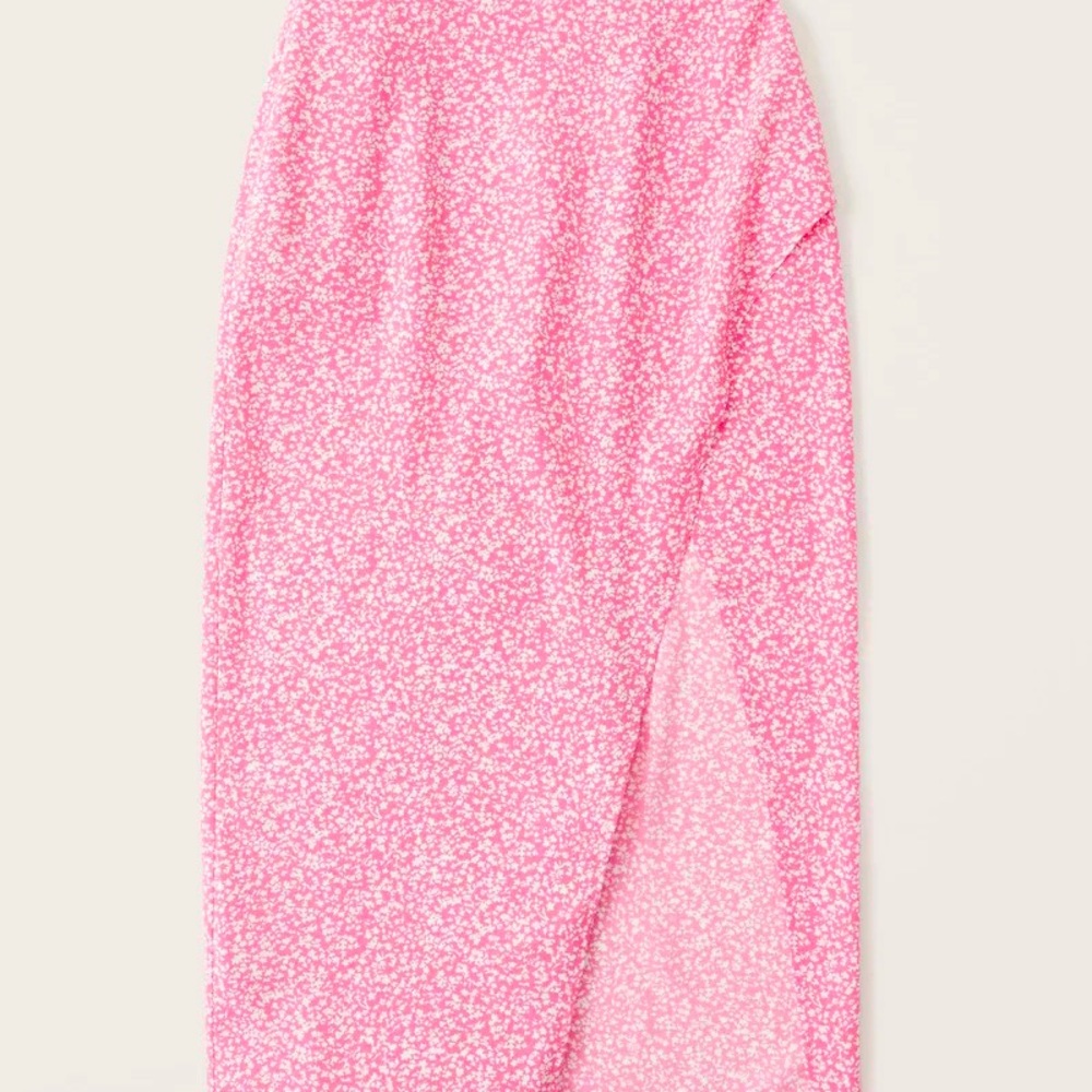 NWT Abercrombie pink floral wrap skirt size S